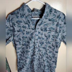 Eddie Bauer Men's Short Sleeve Button Down Fishing Shirt Size TL